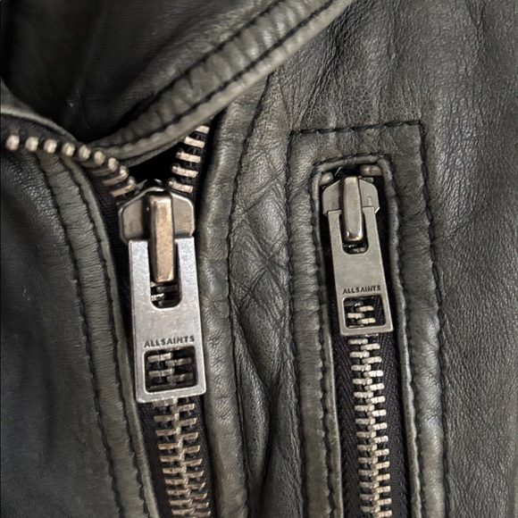 All saints leather jacket size 4 - Picture 4 of 8